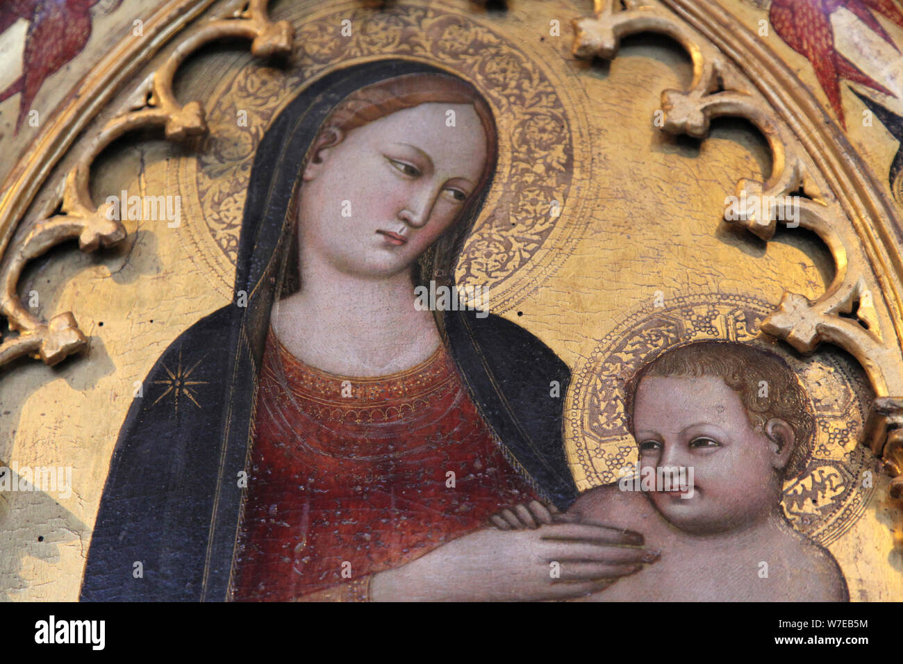 "Madonna e Bambino", del XV secolo. Artista: Lorenzo di Niccolo Foto Stock