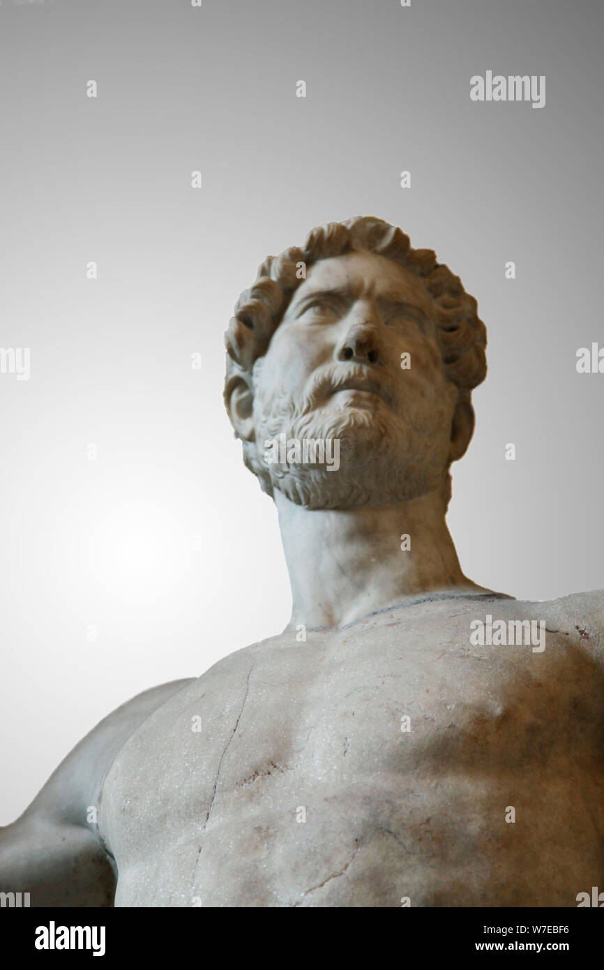 La statua dell'imperatore romano Adriano, prima metà del II secolo. Artista: sconosciuto Foto Stock