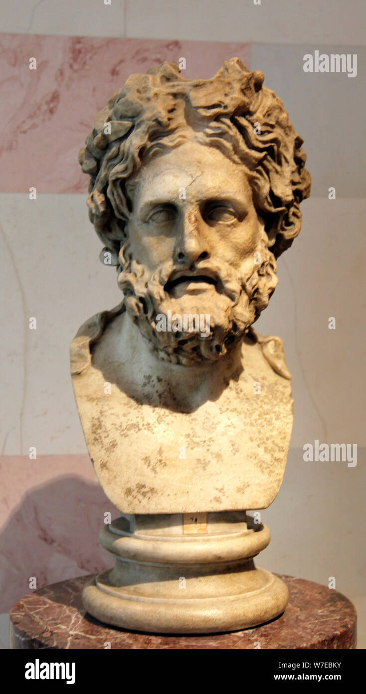 Testa di Asclepio, il dio greco della guarigione. Artista: sconosciuto Foto Stock