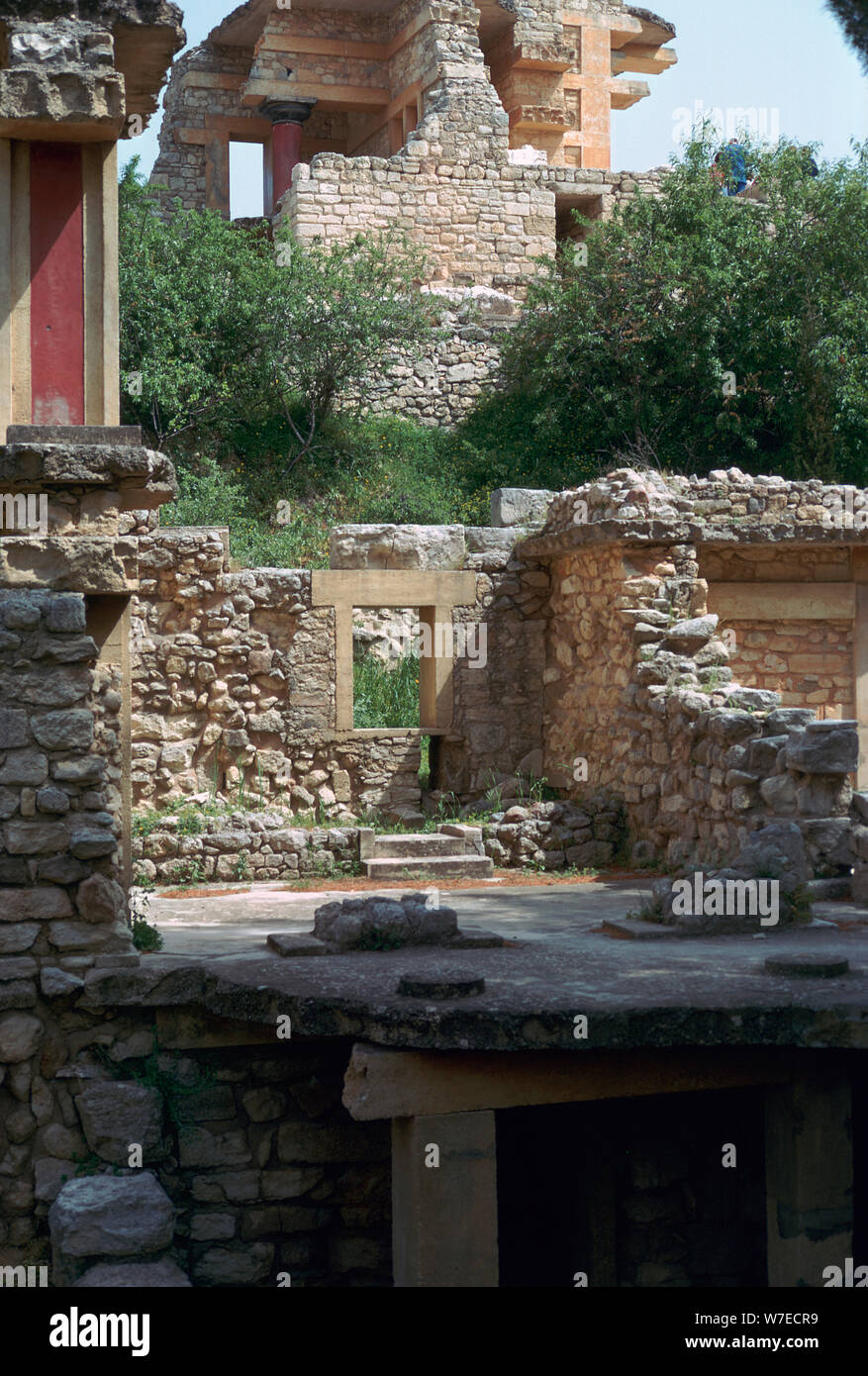 Edifici nella parte meridionale della Minoan Palazzo di Cnosso, XXI secolo A.C. Artista: sconosciuto Foto Stock