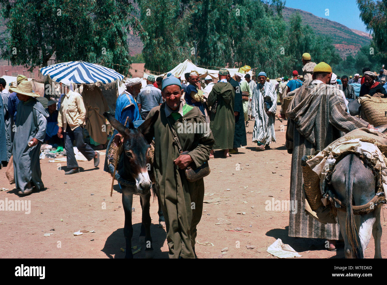 Berber Souk in Asni, alla base di Alto Atlante. Foto Stock