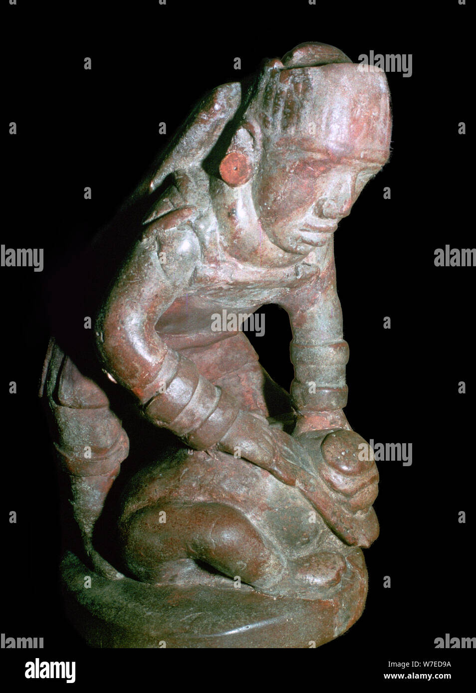 Nativi americani ceramiche maschio di figura, 9th del XV secolo. Artista: sconosciuto Foto Stock