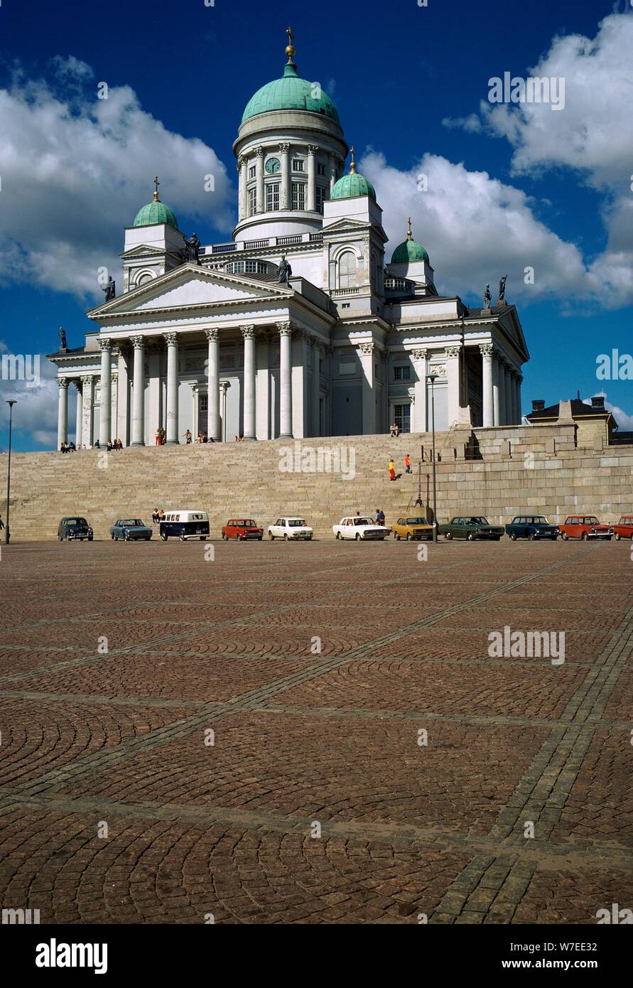 Nella cattedrale luterana di Helsinki, del xix secolo. Artista: sconosciuto Foto Stock