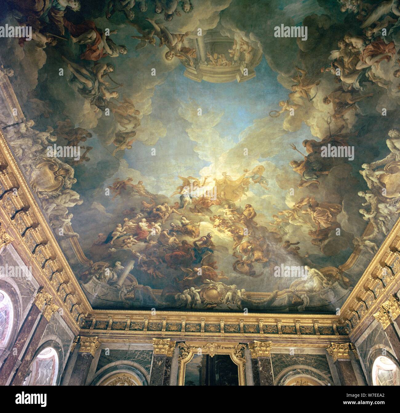 Il soffitto del Salone de Hercules a Versailles, XVIII secolo. Artista: François Lemoyne Foto Stock