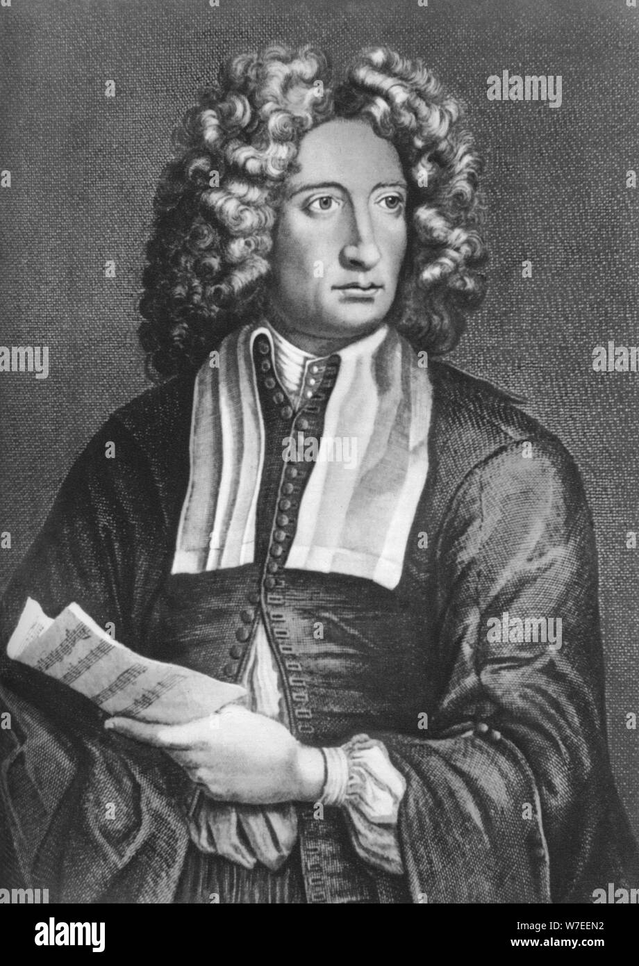 Arcangelo Corelli (1653-1713) era un Italiano violinista e compositore di epoca barocca. Artista: H Howard Foto Stock