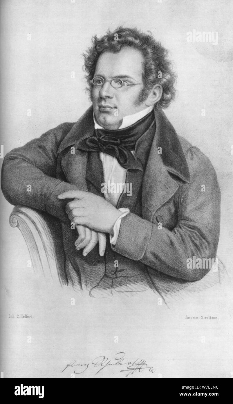 Franz Peter Schubert (1797-1828), compositore austriaco. Artista: C Helfert Foto Stock
