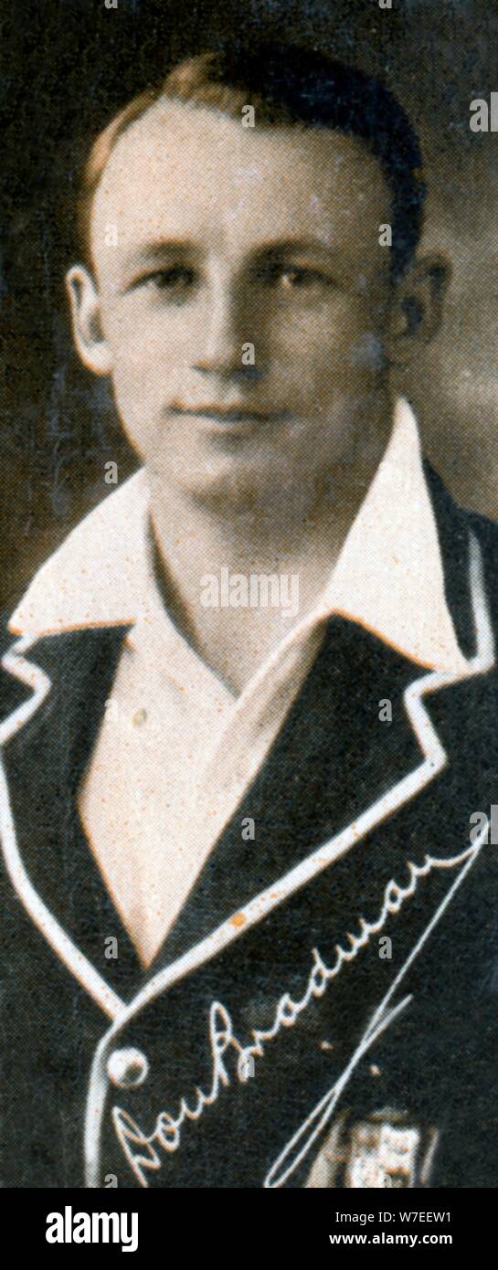 Donald George 'l' Bradman, Australian cricketer, 1935. Artista: sconosciuto Foto Stock