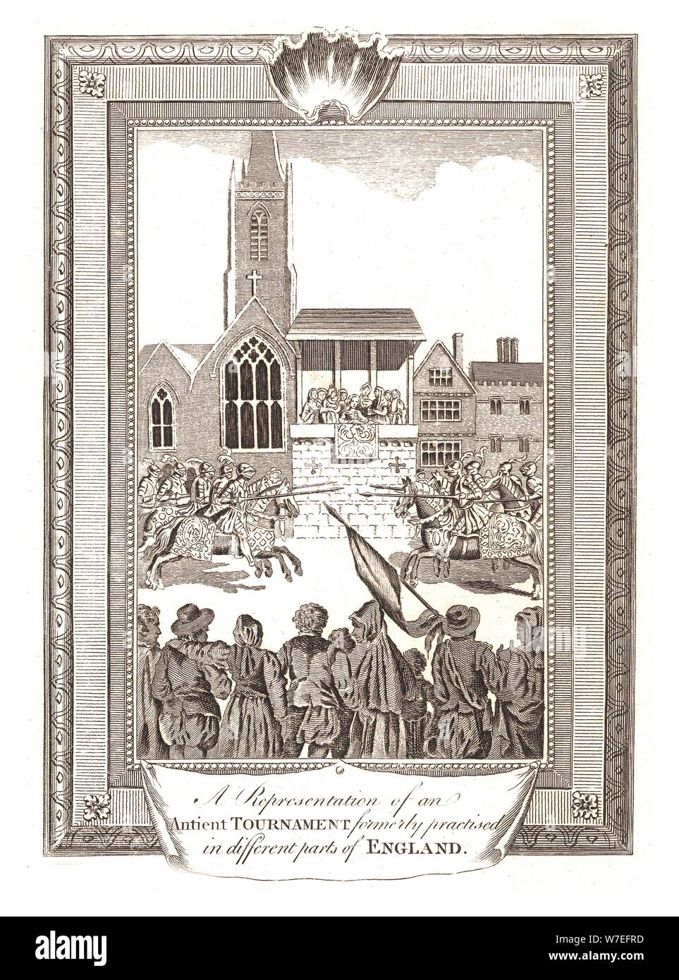 Rappresentazioni di un antico Torneo praticato in diverse parti dell'Inghilterra, 1794. Artista: sconosciuto. Foto Stock