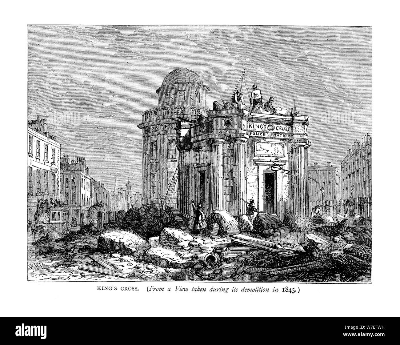 Kings Cross nel 1845. Artista: sconosciuto Foto Stock