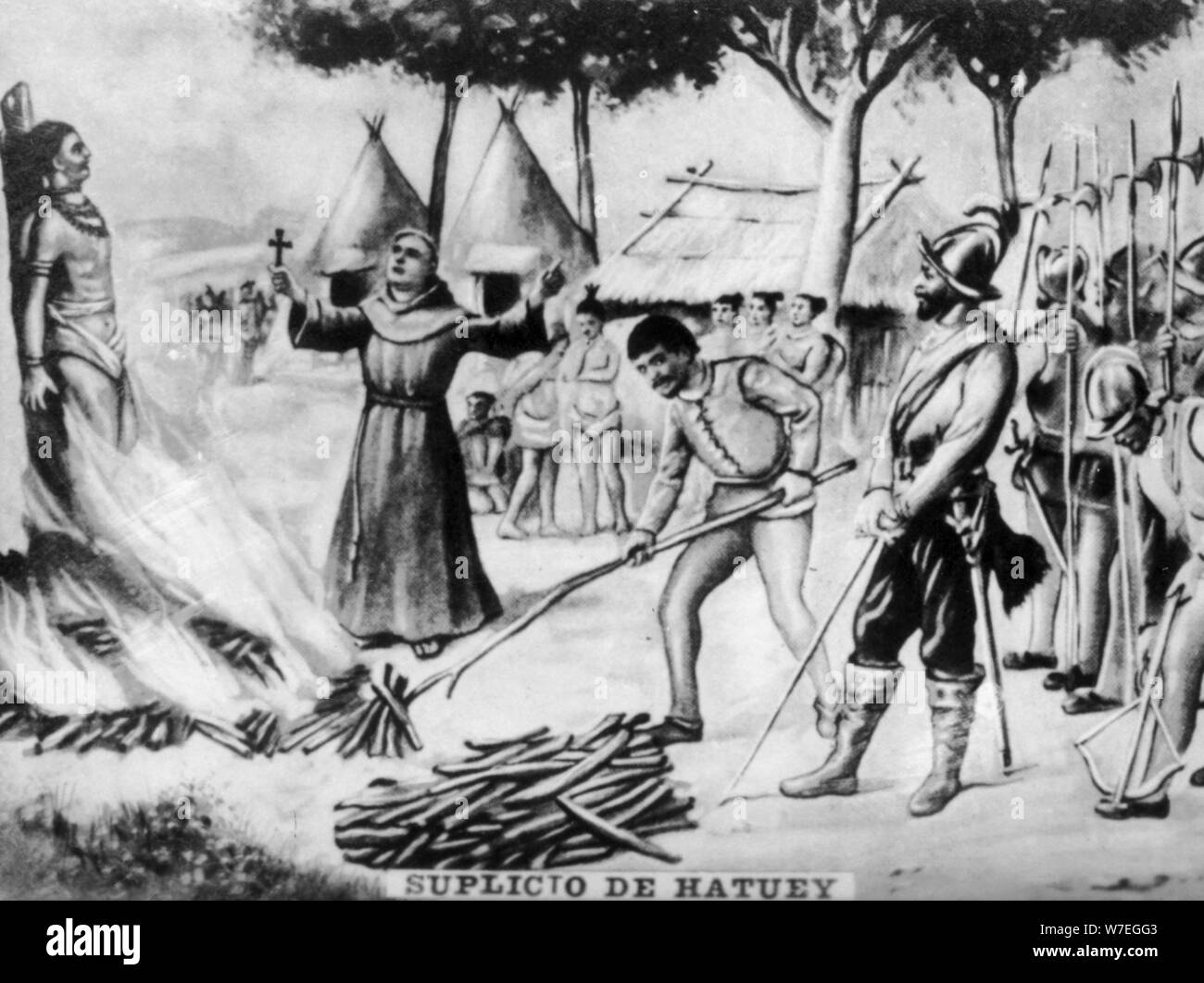 Il tormento di Hatuey, (XVI secolo), 1920s. Artista: sconosciuto. Foto Stock