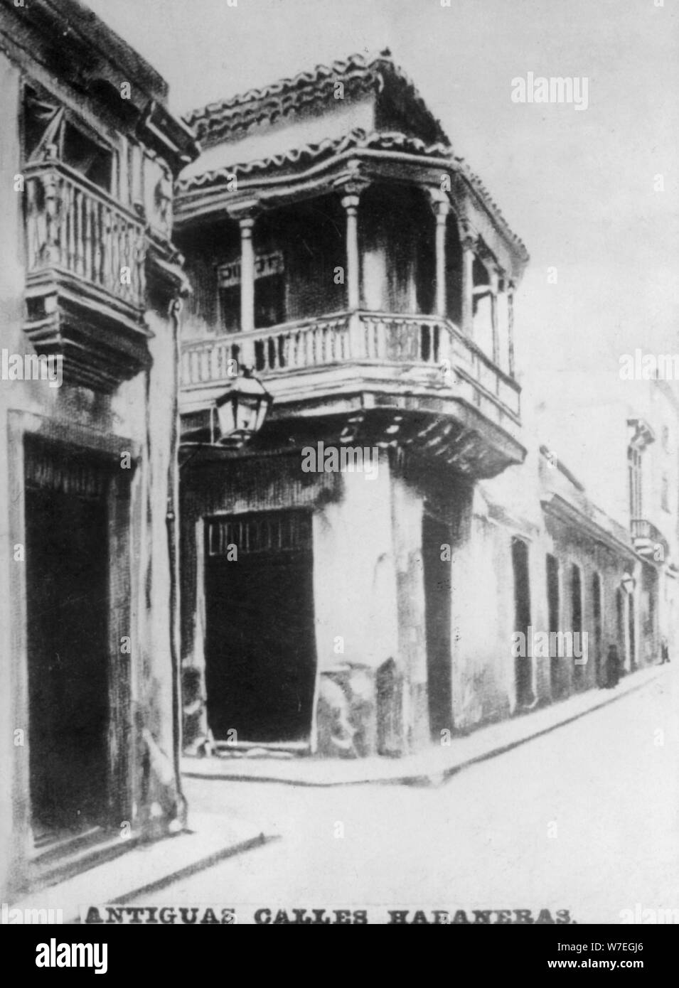 L'Avana vecchia strade, (xviii secolo), 1920s. Artista: sconosciuto Foto Stock