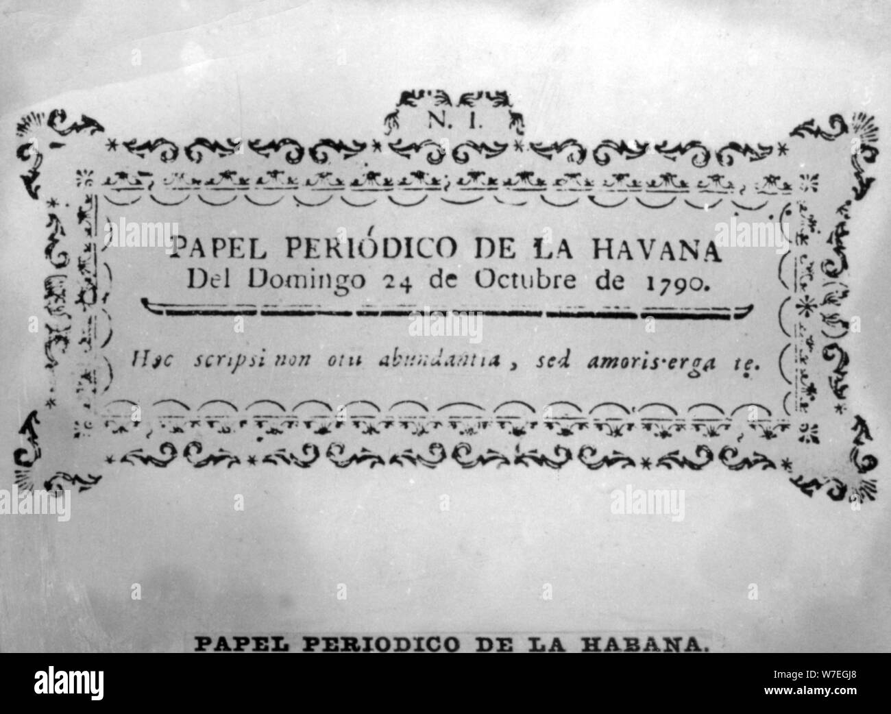 Il primo giornale stampato, (1790-1804), 1920s. Artista: sconosciuto Foto Stock