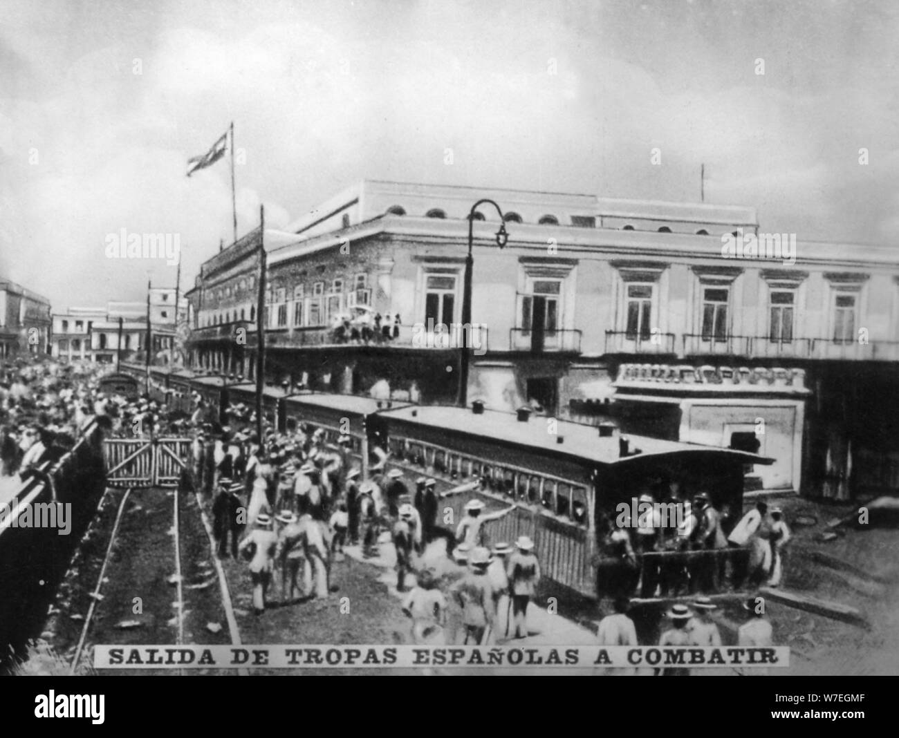 La partenza delle truppe spagnole, (1870), 1920s. Artista: sconosciuto Foto Stock