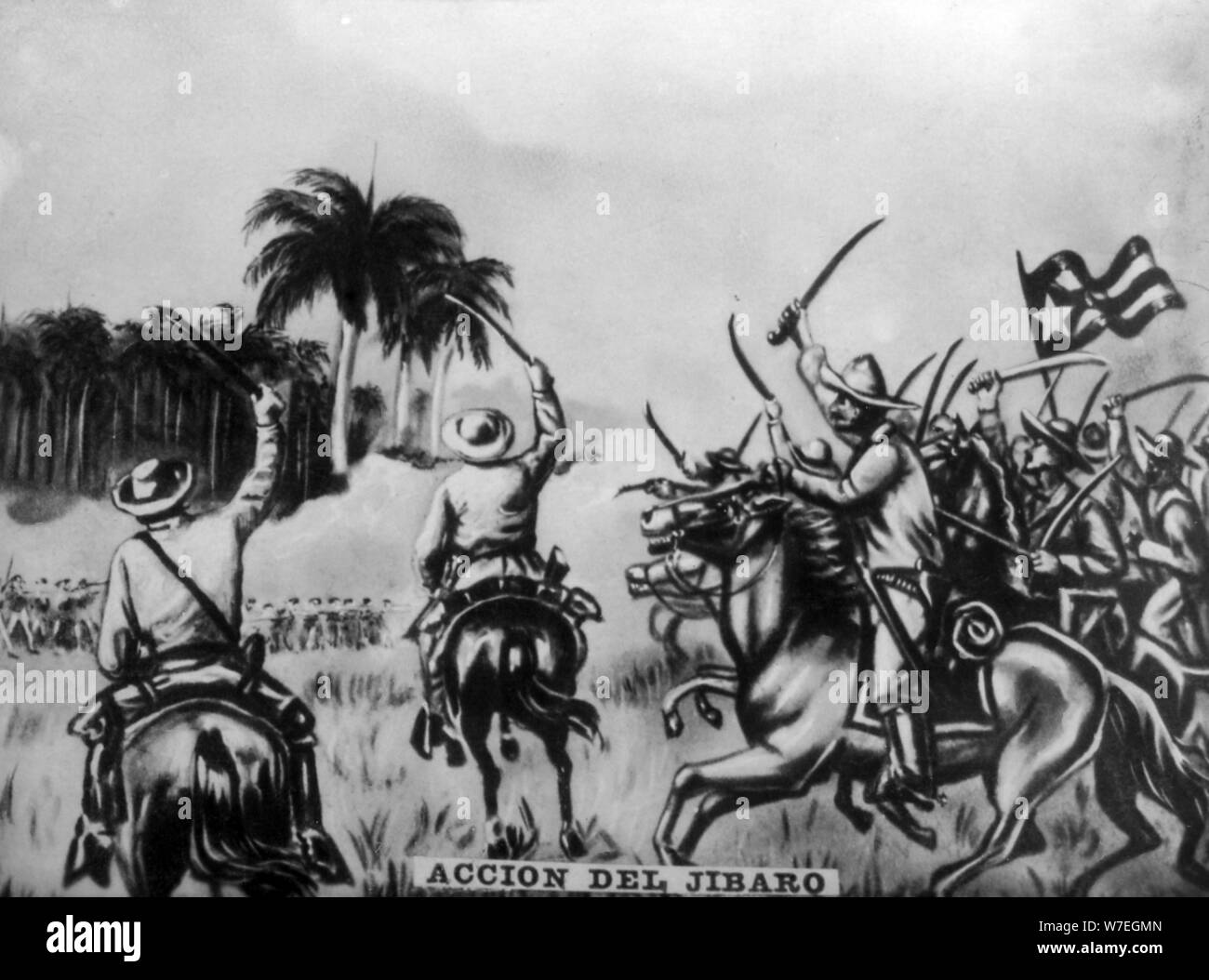 Battaglia di Jibaro, (1876), 1920s. Artista: sconosciuto Foto Stock