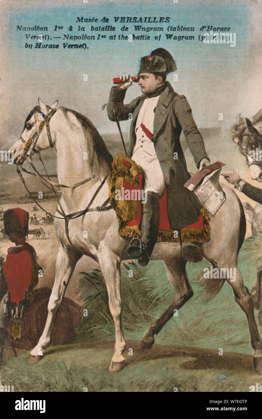 Napoleone alla battaglia di Wagram, (1809), c.1910s. Creatore: sconosciuto. Foto Stock