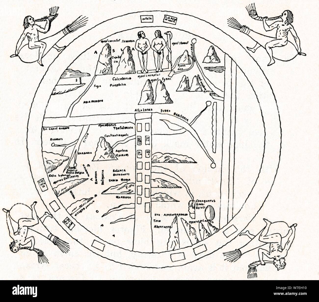 La mappa di Torino", (VIII secolo), 1912. Artista: sconosciuto. Foto Stock