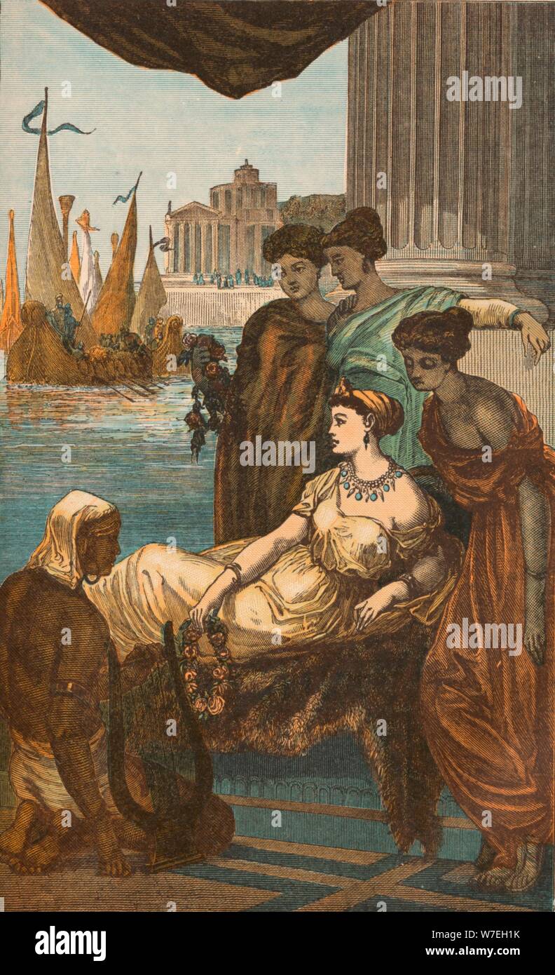 Dama romana e schiavi, c1910. Artista: sconosciuto Foto Stock
