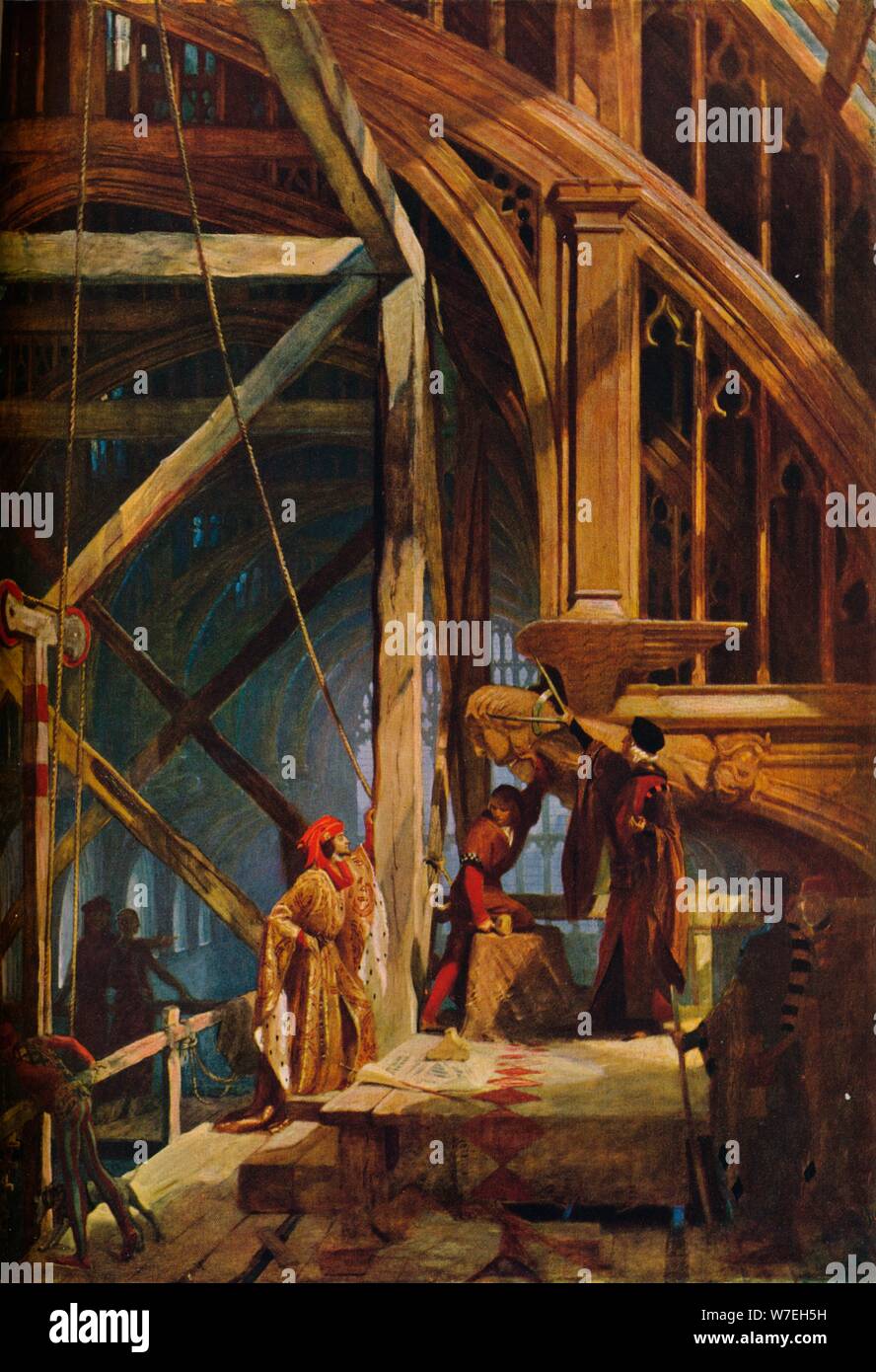 Il tetto della sala grande Westminster, (1924), 1937. Artista: sconosciuto Foto Stock