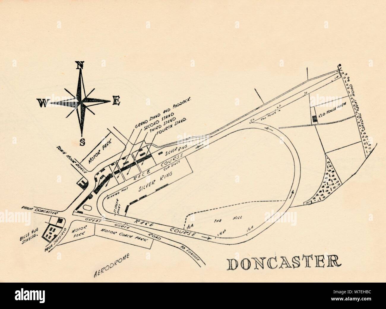 Doncaster Race Course, 1940. Foto Stock