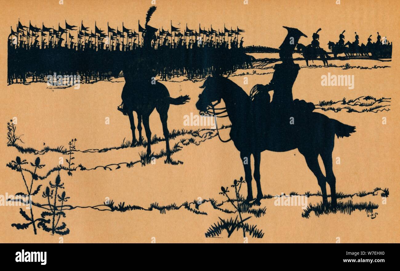 Silhouette per 'Ombres Chinoisses' da 'L'epopea, 1898. Artista: Caran d'Ache Foto Stock