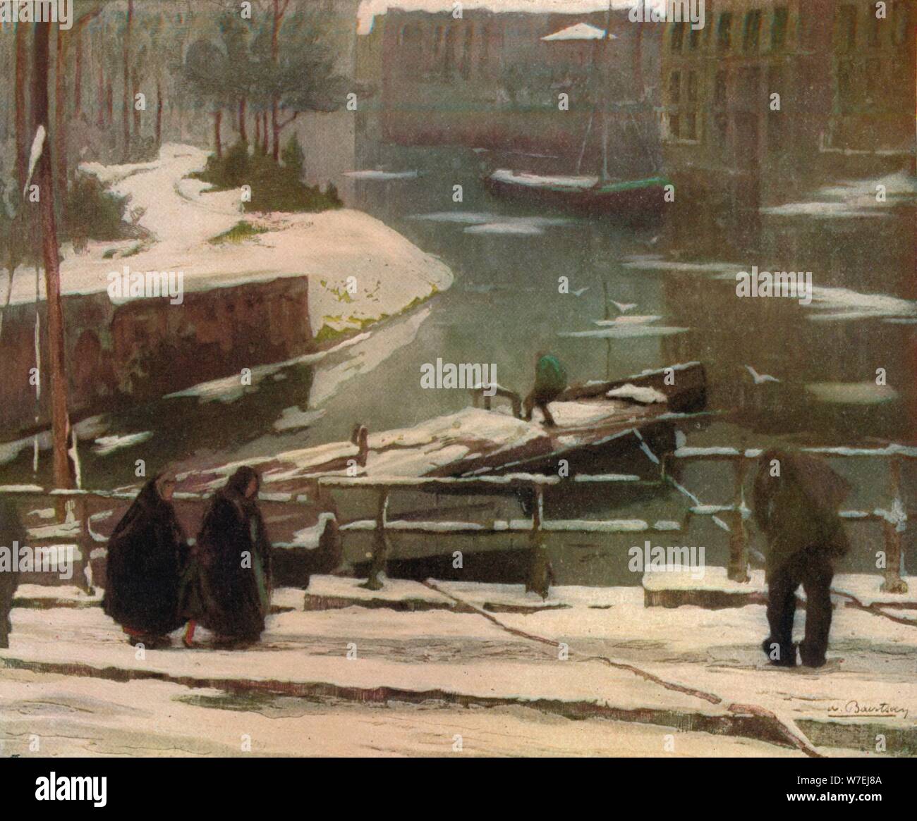 Le Degel a Gand, c1902, (1906-7). Artista: Albert Baertsoen Foto Stock