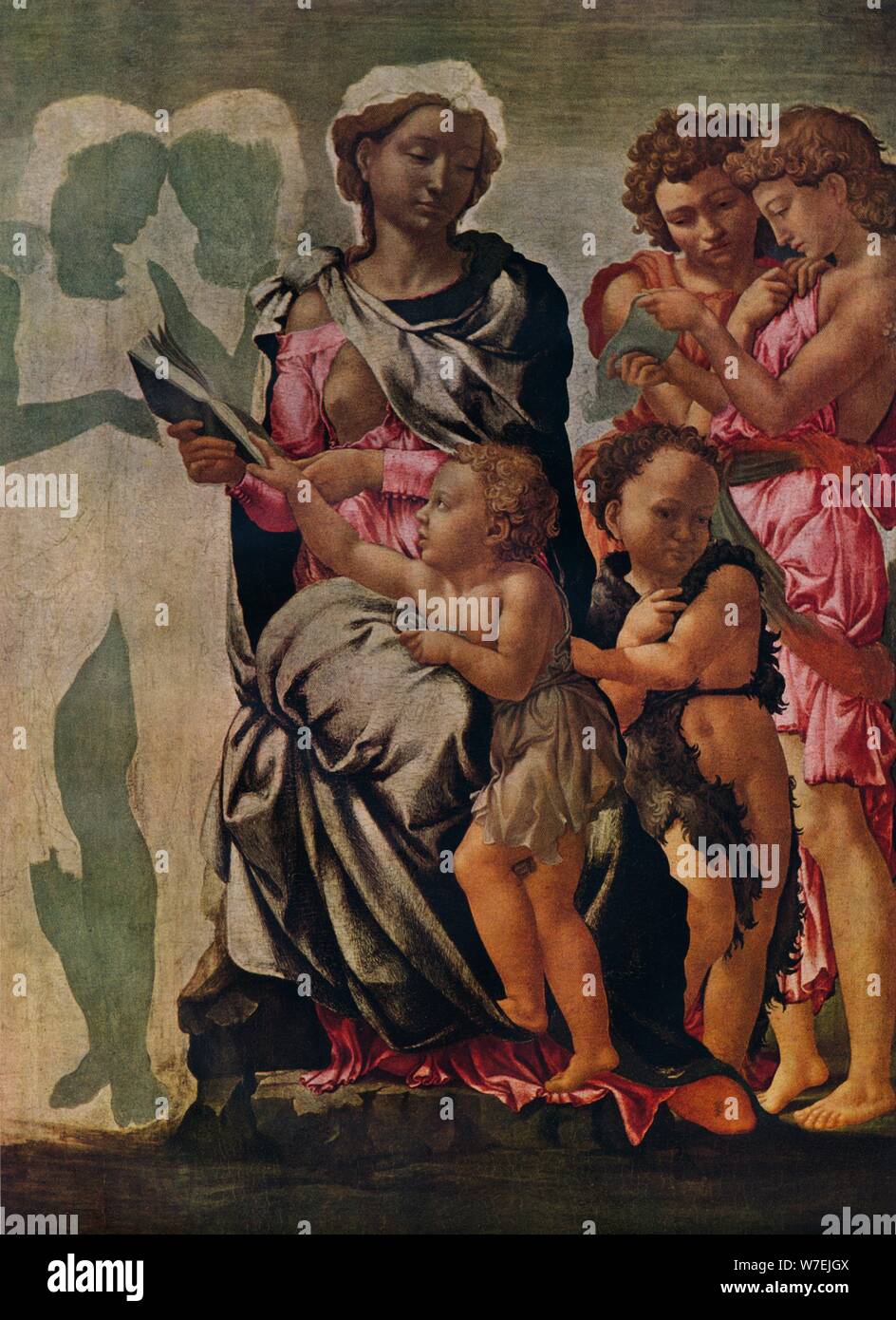 La Madonna con Bambino e San Giovanni e Angeli, c1497, (1938), artista: J Greig Pirie Foto Stock