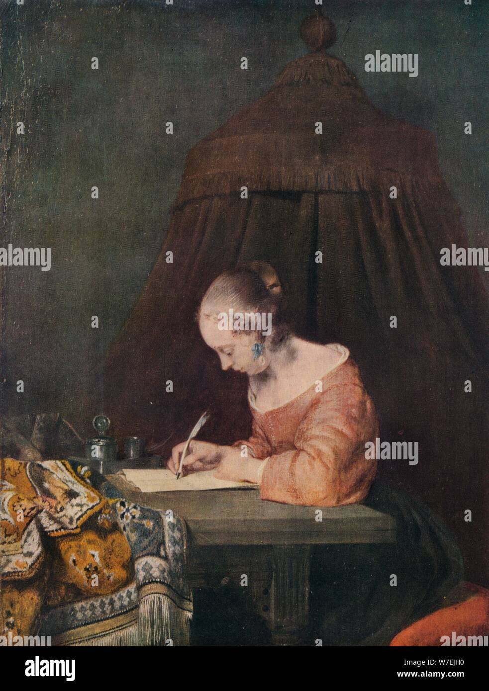 Donna di scrivere una lettera, c1655, (1938). Artista: Gerard Terborch II Foto Stock