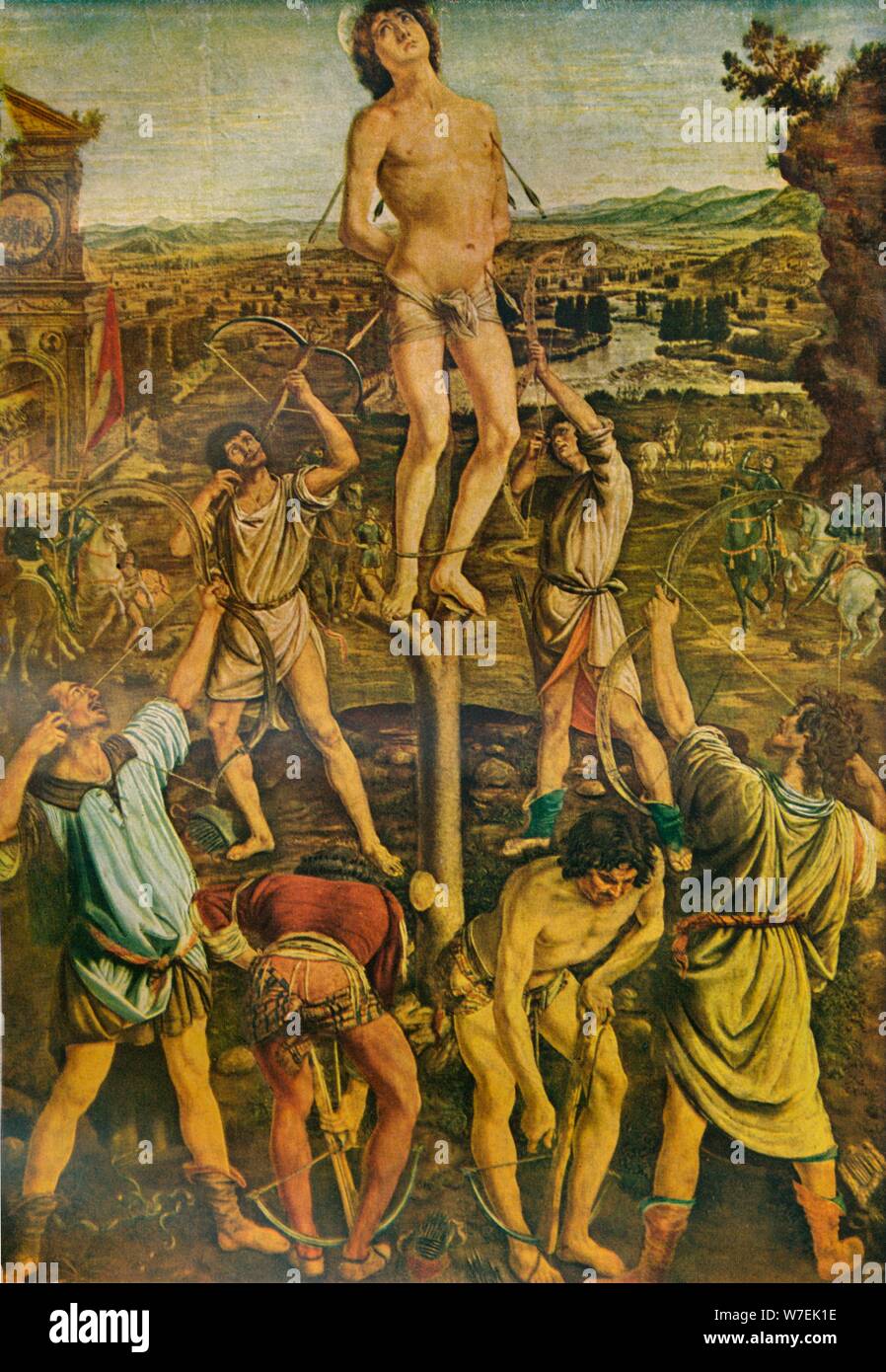 Il Martirio di San Sebastiano, 1475, (1911). Artista: Antonio del Pollaiuolo Foto Stock