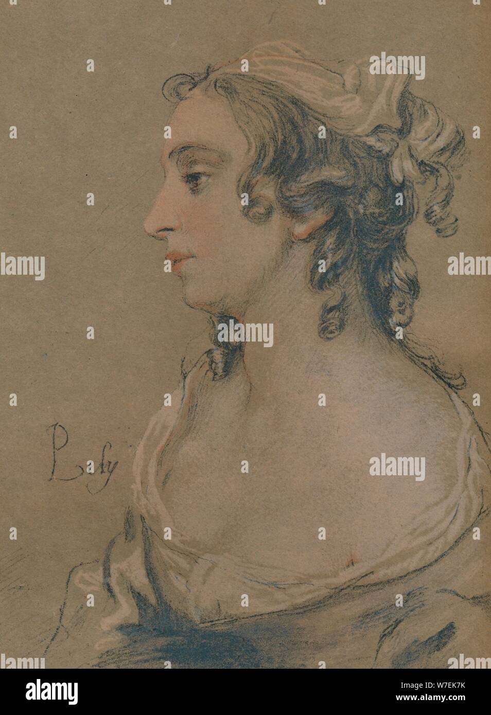 'Studiare in pastello,', del XVII secolo. Artista: Peter Lely. Foto Stock