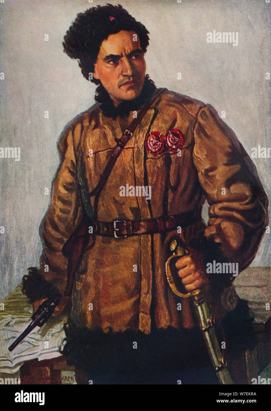 "Partigiano A. G. Lunev', 1929. Artista: Nikolai Strunnikov. Foto Stock