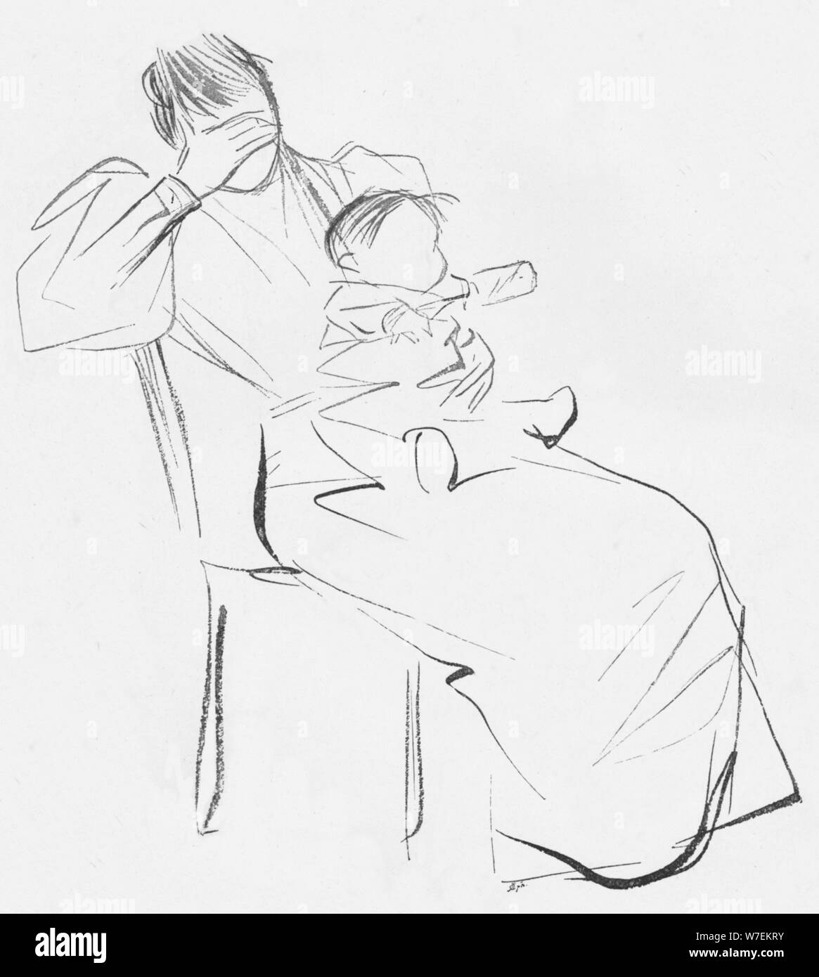 'Studiare in linea', C1898. Artista: Jean Louis Forain. Foto Stock