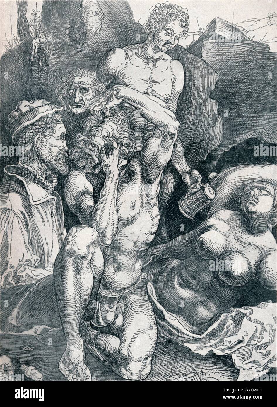 "L'uomo disperato', 1513-1517 (1906). Artista: Albrecht Dürer. Foto Stock