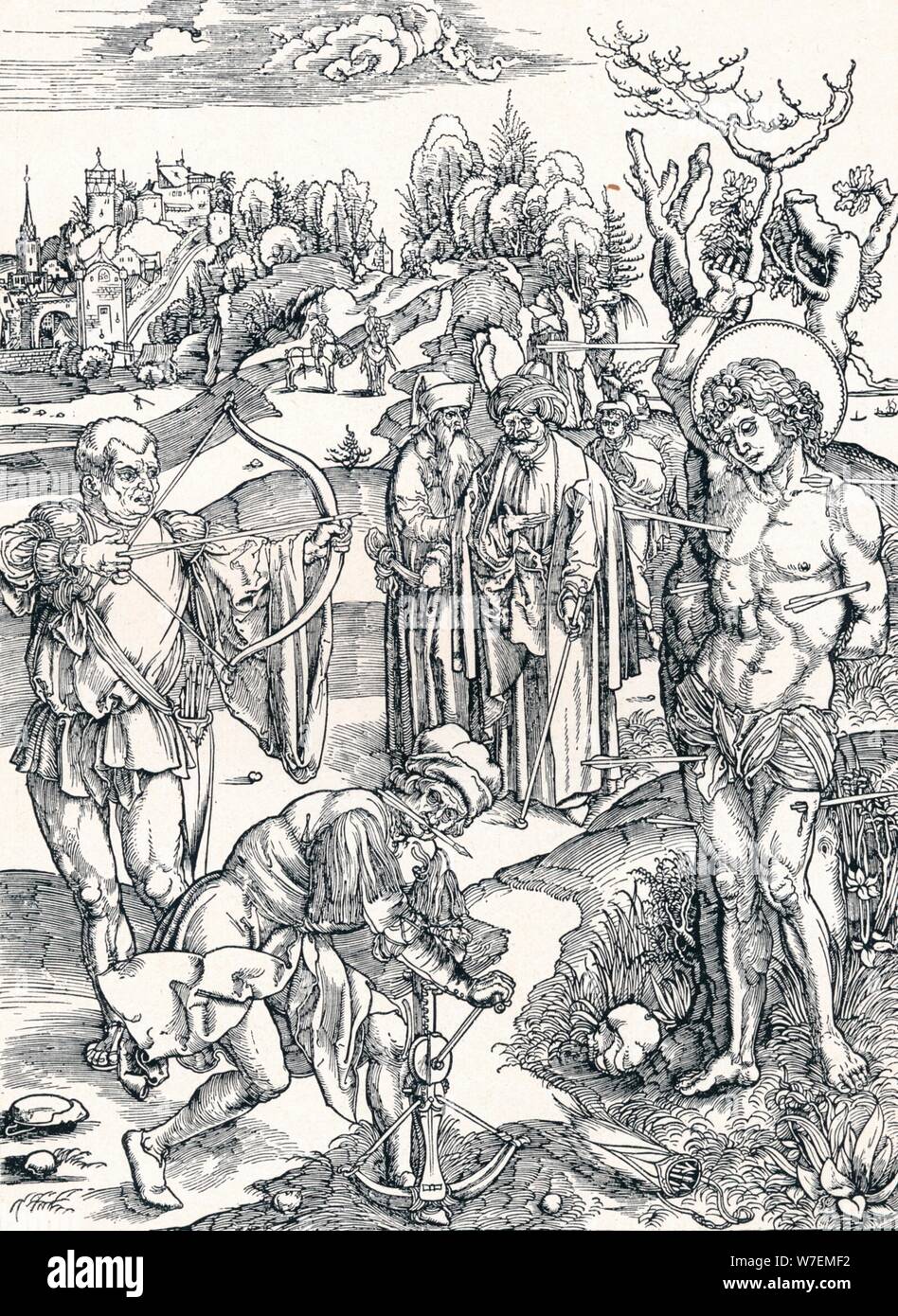 Il Martirio di San Sebastiano", c1495 (1906). Artista: Albrecht Dürer. Foto Stock