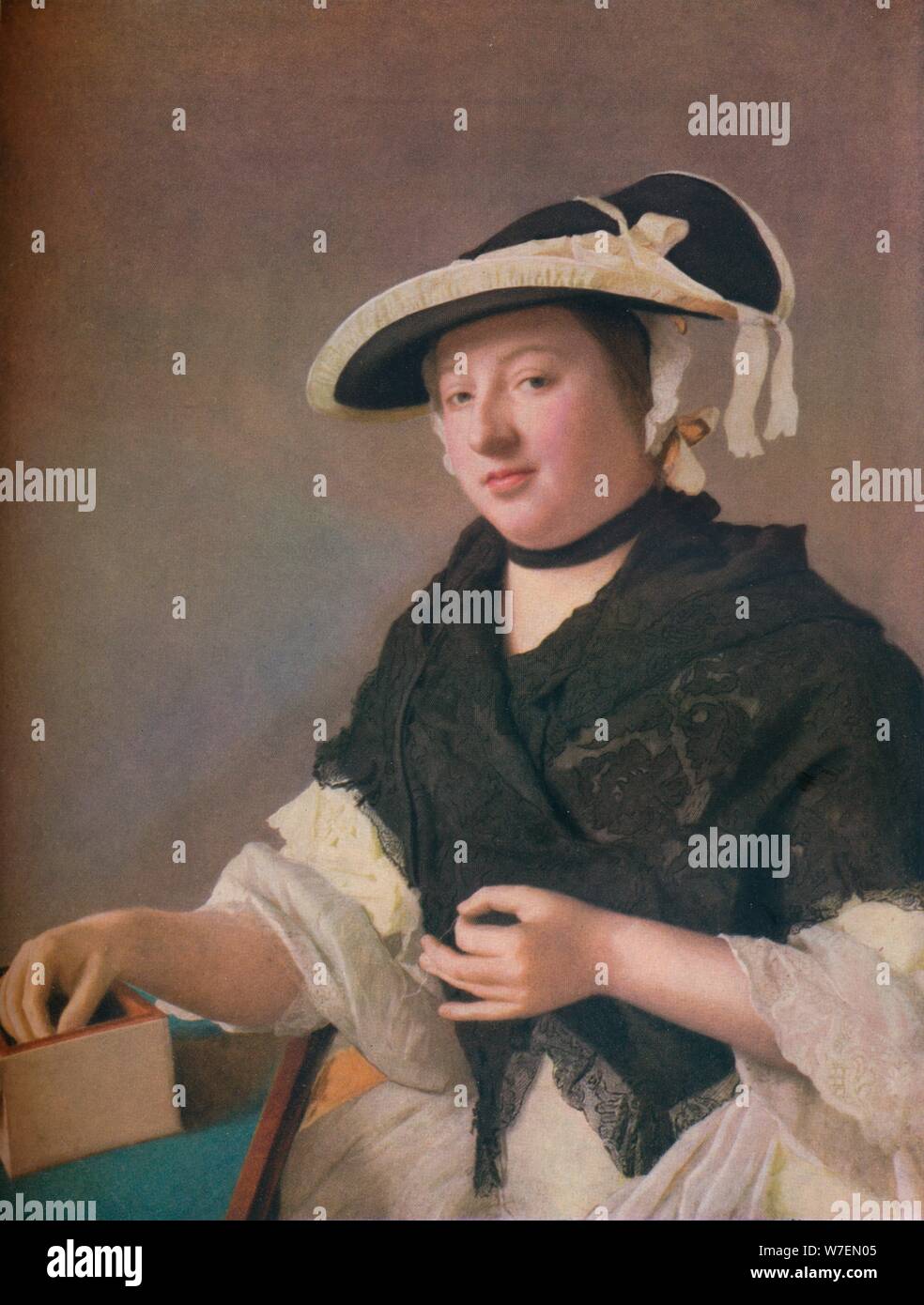 "Lady Fawkener', C1760. Artista: Jean-Etienne Liotard. Foto Stock