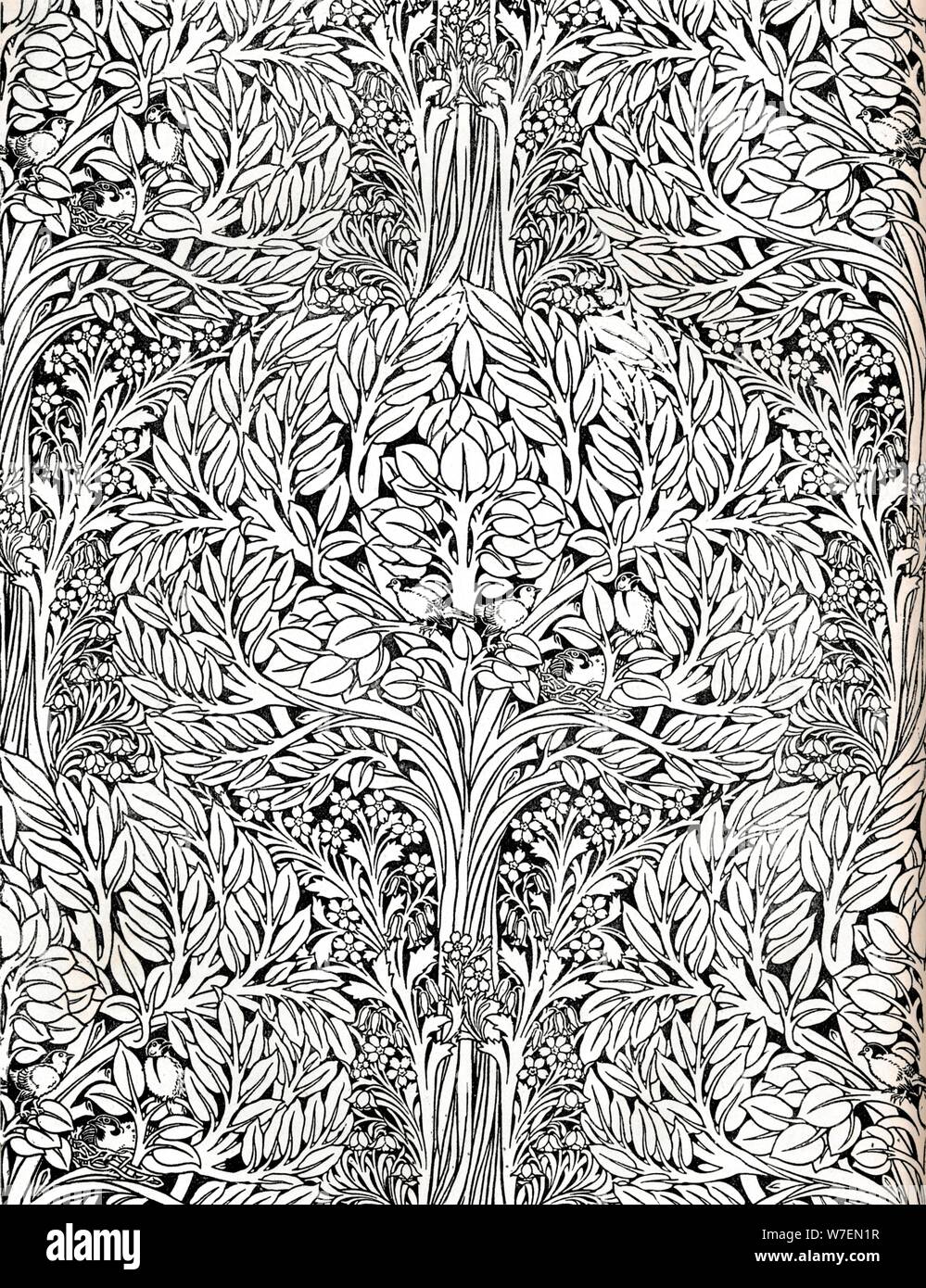 "Wall-carta, stampato in cimurro colore. Progettato da H. Wilson', 1893 Artista: W Jackson. Foto Stock