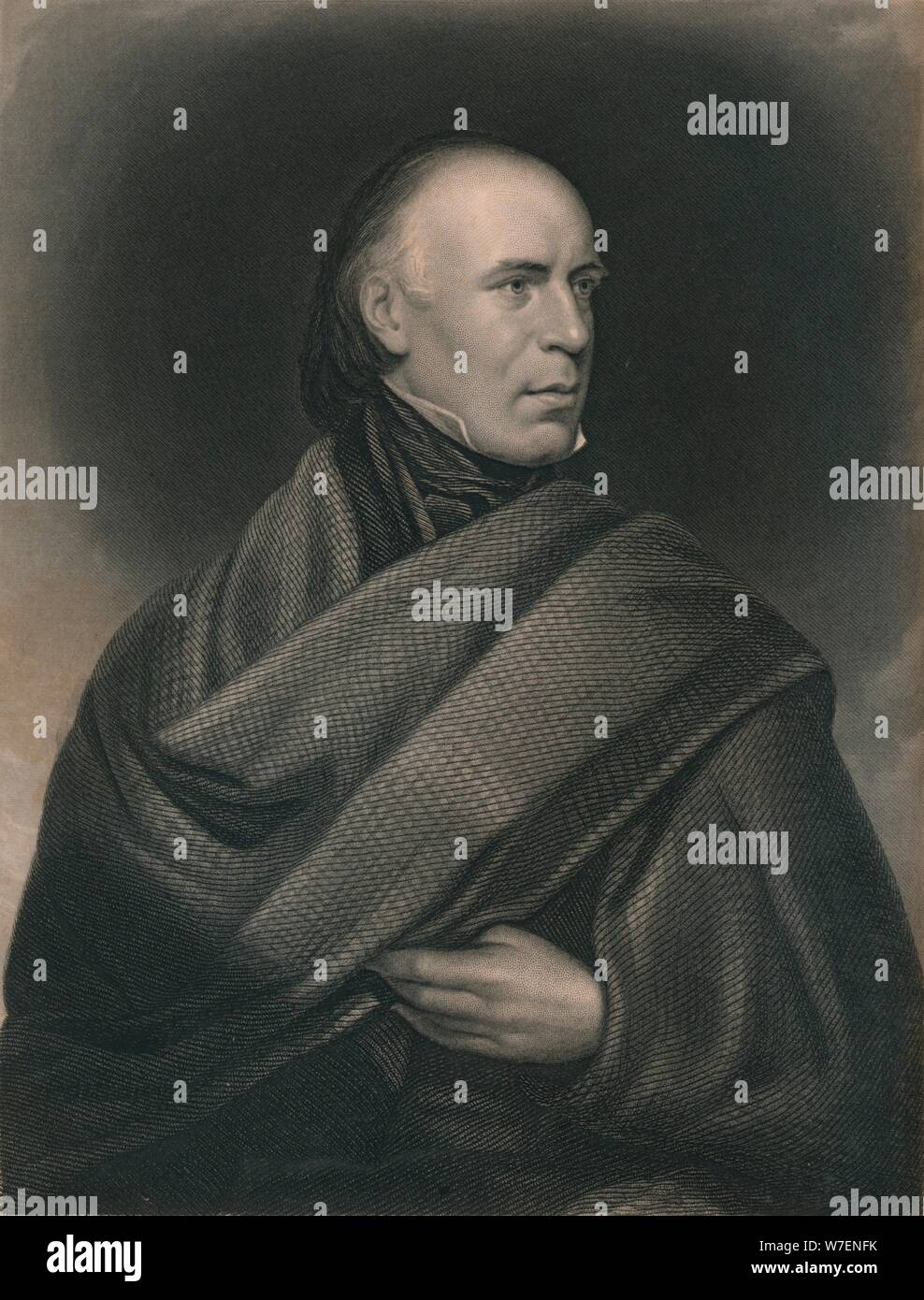 Allan Cunningham (1784-1842), poeta Scozzese e autore, 1840. Artista: J Thomson. Foto Stock