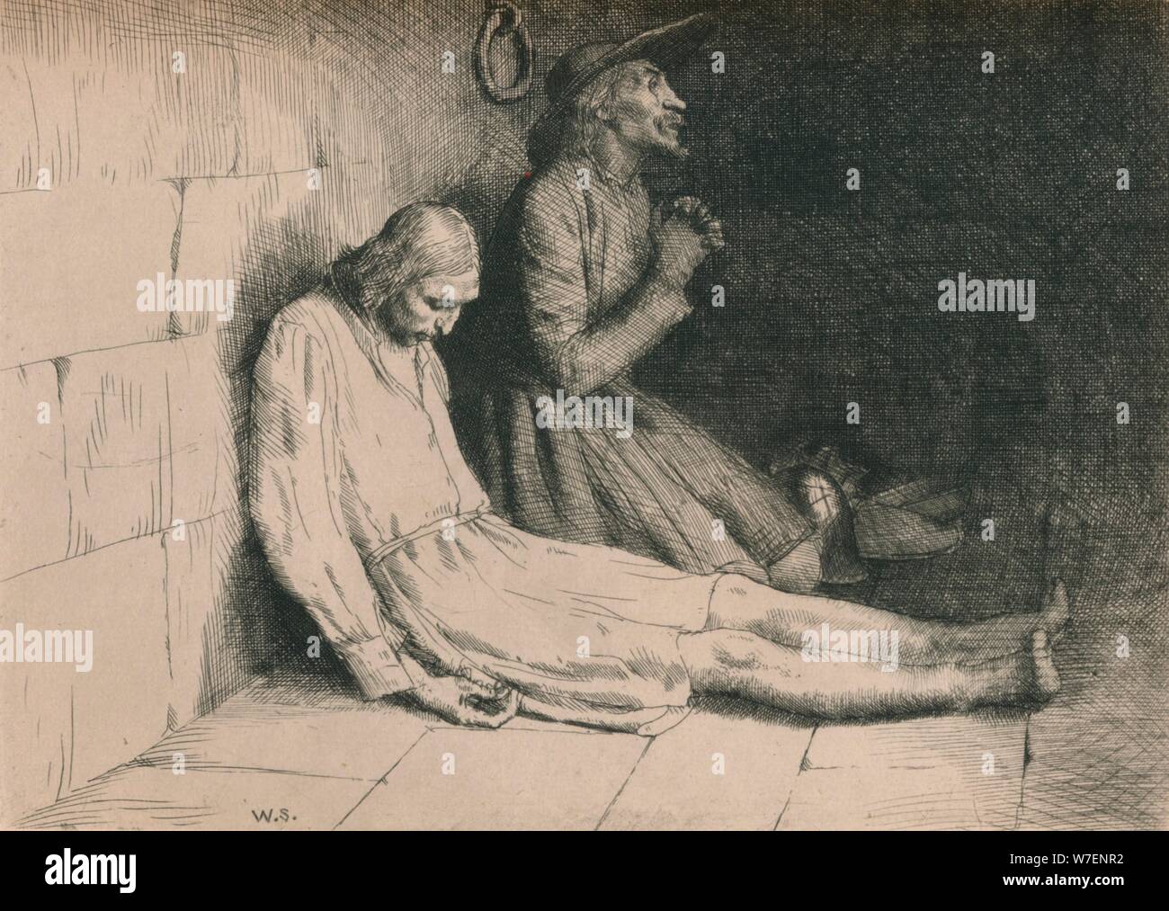 'Cristiana e di speranza nel dungeon', C1916. Artista: William Strang. Foto Stock