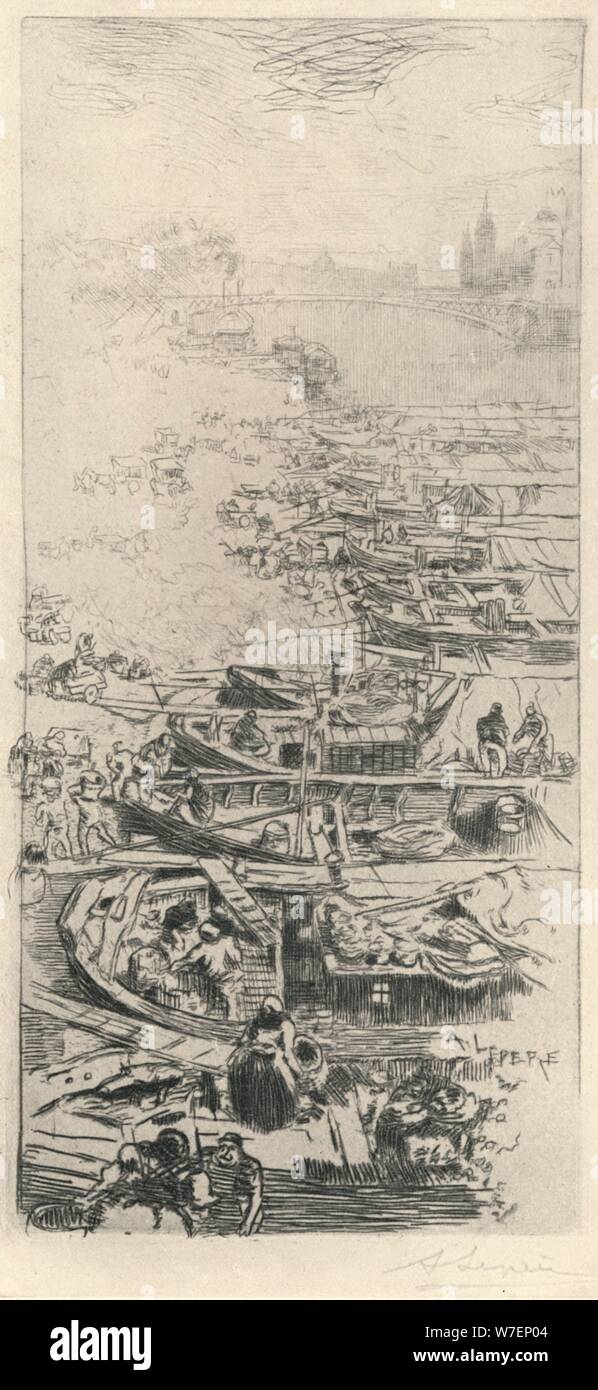 " Il mercato delle mele", 1915. Artista: Auguste Lepere. Foto Stock