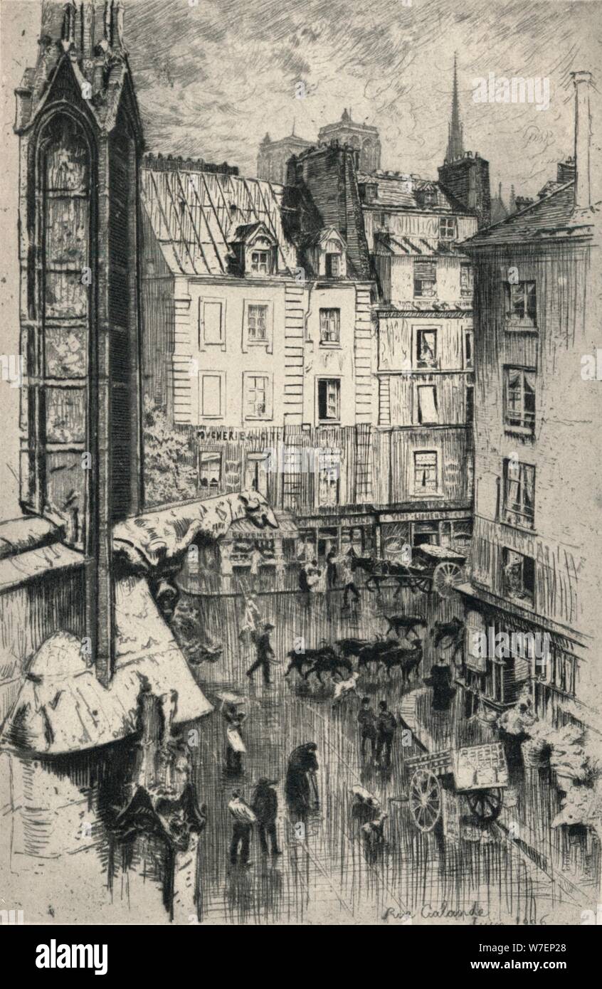 'Rue Galande', 1915. Artista: Charles Jouas. Foto Stock