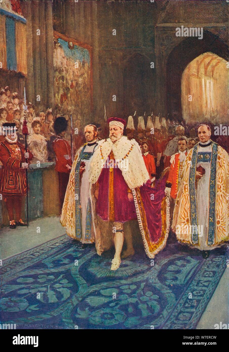 L'incoronazione del re Edward VII e la Regina Alexandra, 1902 (1906). Artista: sconosciuto. Foto Stock