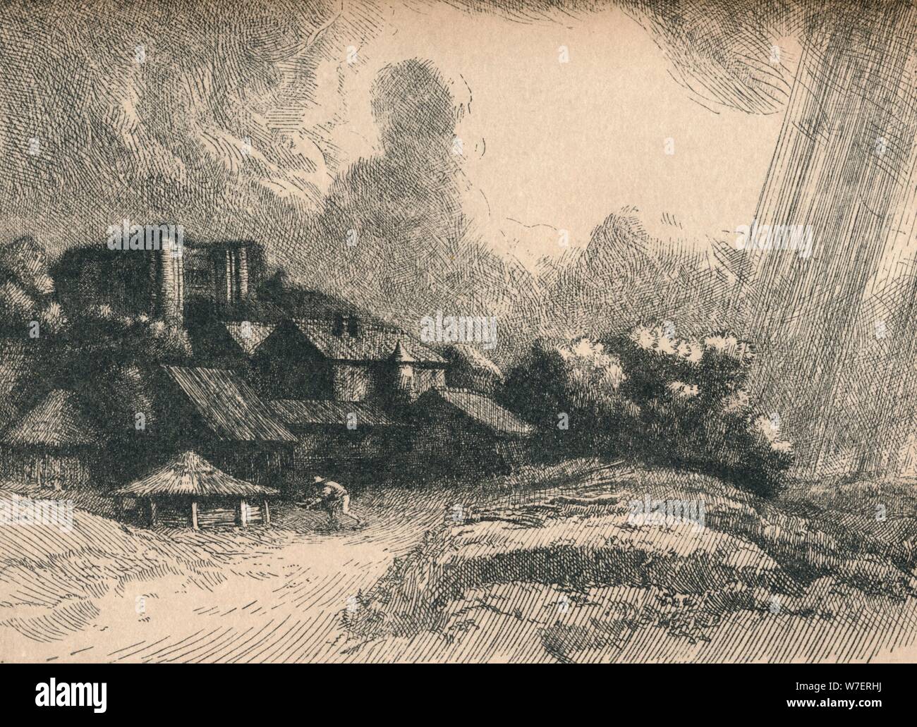 "L'Abbey Farm', C1893. Artista: Alphonse Legros. Foto Stock