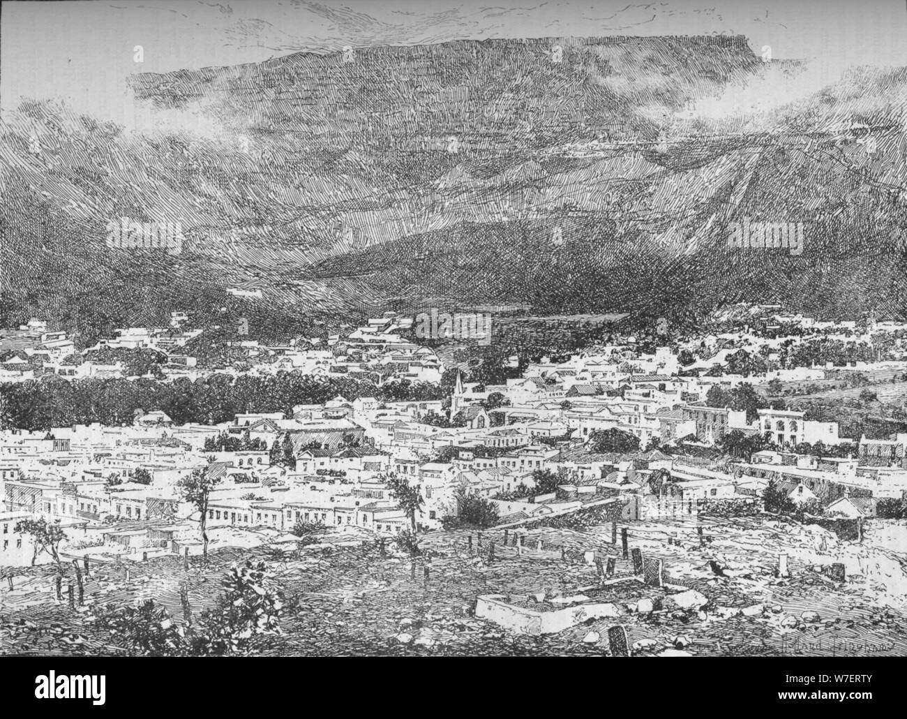 Città del Capo e di Table Mountain, Sud Africa, c1900 (1906). Artista: sconosciuto. Foto Stock