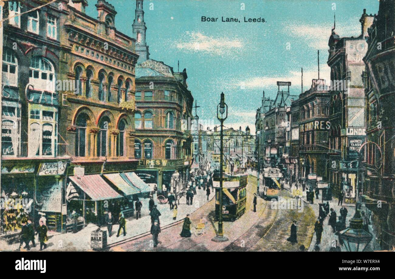 Boar Lane, Leeds, c1905. Artista: sconosciuto. Foto Stock