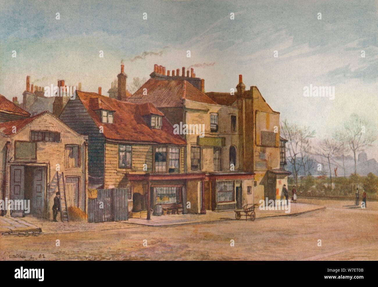 Vista del Lawrence Street, a Chelsea, Londra, 1882. Artista: John Crowther. Foto Stock