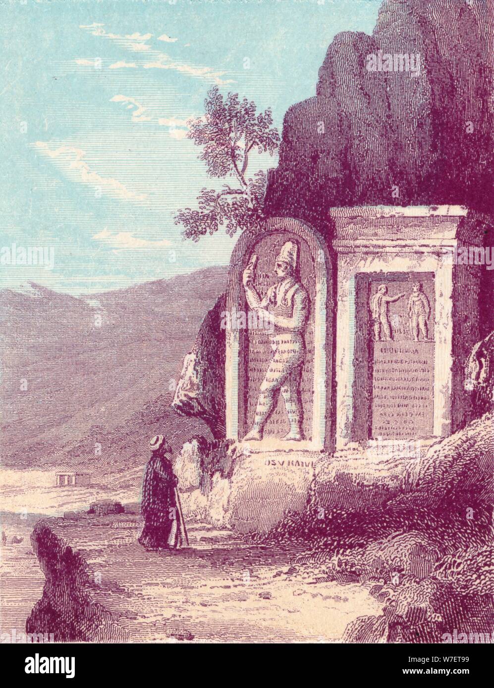 "Scultura Assira a Nahr el Kelb o Fiume Dog', c xix secolo secolo. Creatore: sconosciuto. Foto Stock