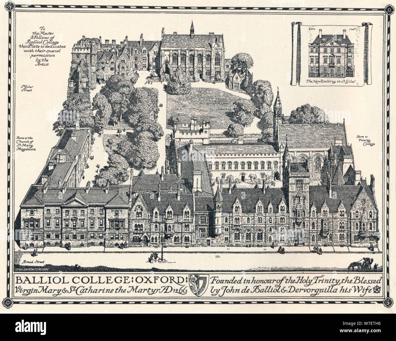 "Balliol College di Oxford", 1905. Artista: Edmund Hort nuovo. Foto Stock