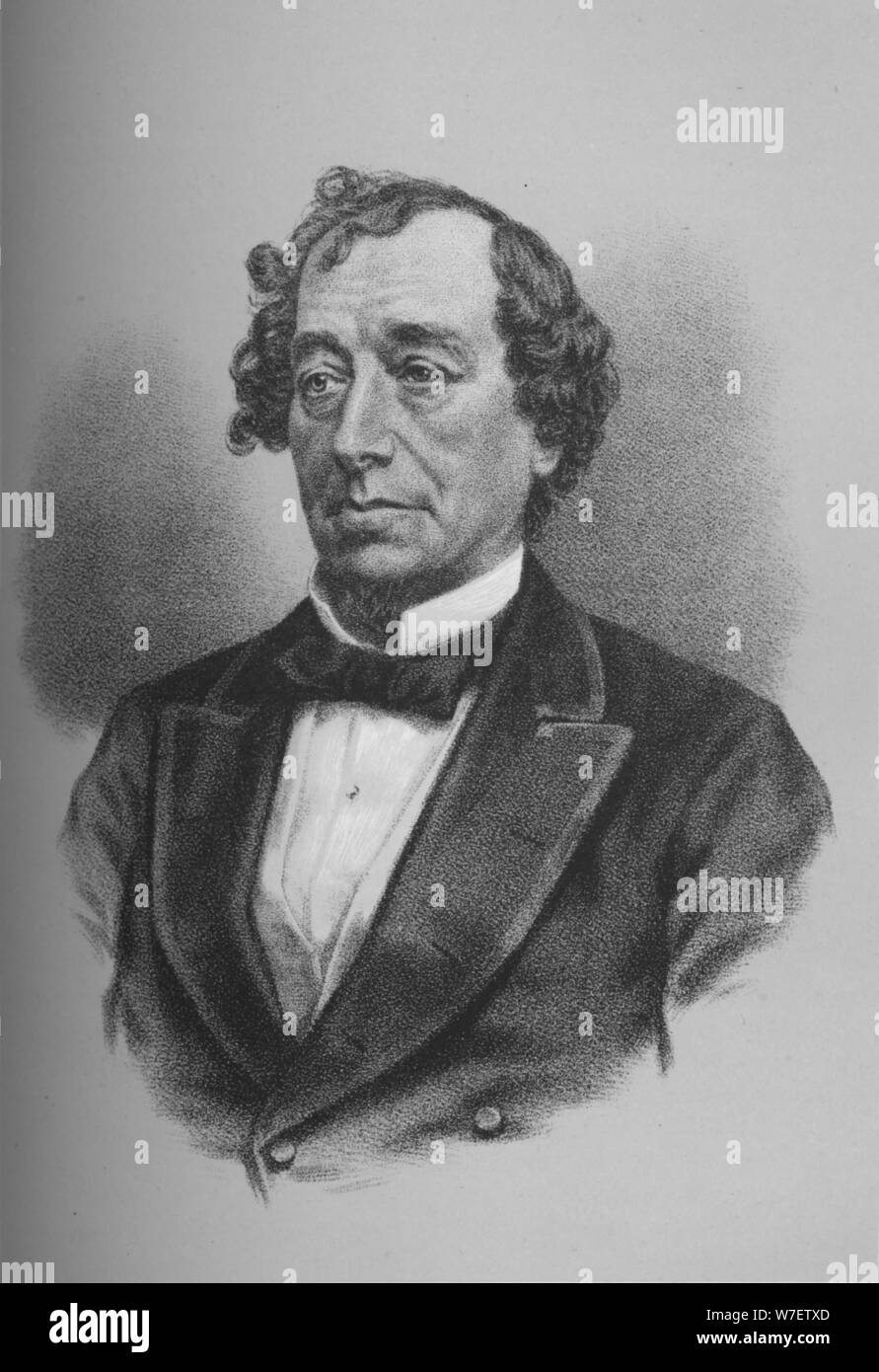 Benjamin Disraeli, Conte di Beaconsfield, statista inglese, c1868 (1936). Artista: sconosciuto. Foto Stock