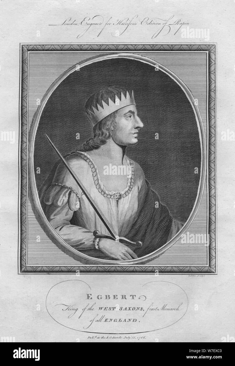 Egberto, re di Wessex, 1786. Artista: Anon. Foto Stock