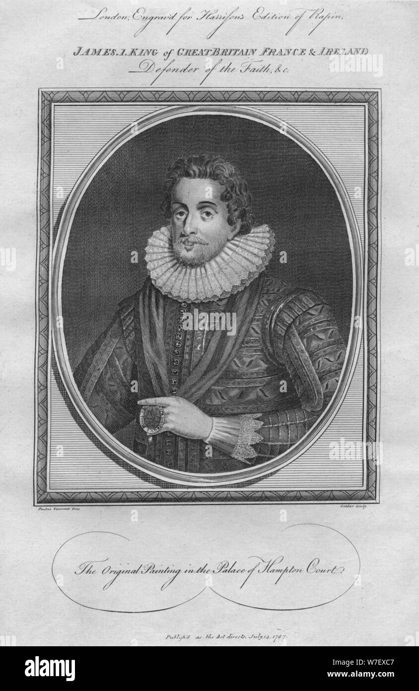 Re Giacomo I, 1787. Artista: Anon. Foto Stock