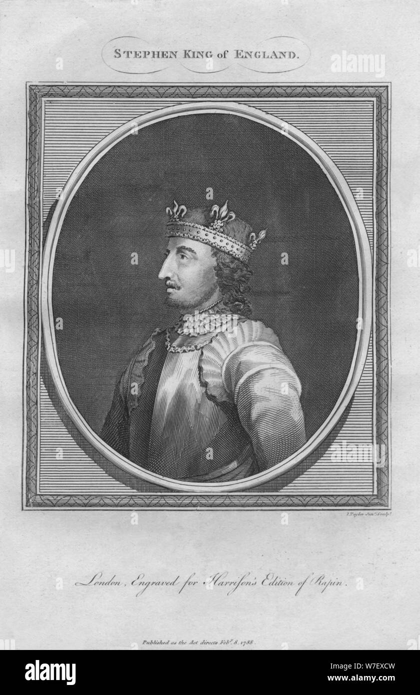Stephen, re d'Inghilterra, 1788. Artista: Anon. Foto Stock